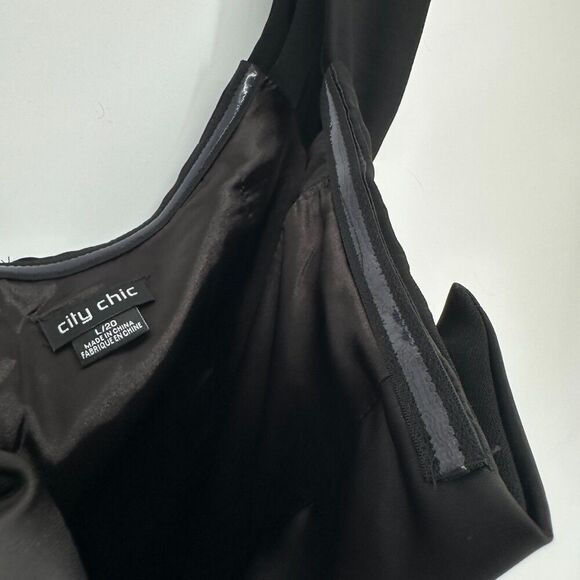 City Chic Womens Sexy Tux Jumpsuit Size L/20 Black Wedding Party Career Sleek - Picture 7 of 12